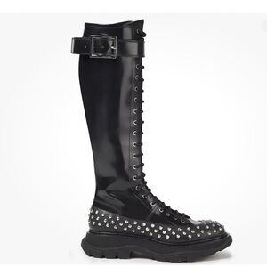 Alexander McQueen tread slick knee high boots